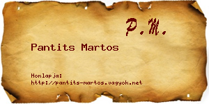 Pantits Martos névjegykártya